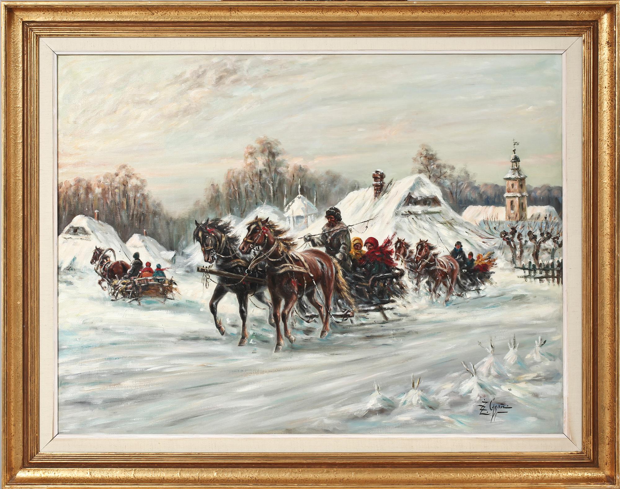 OKÄND KONSTNÄR, olja på duk, sign Z Cygan, 1900-tal.