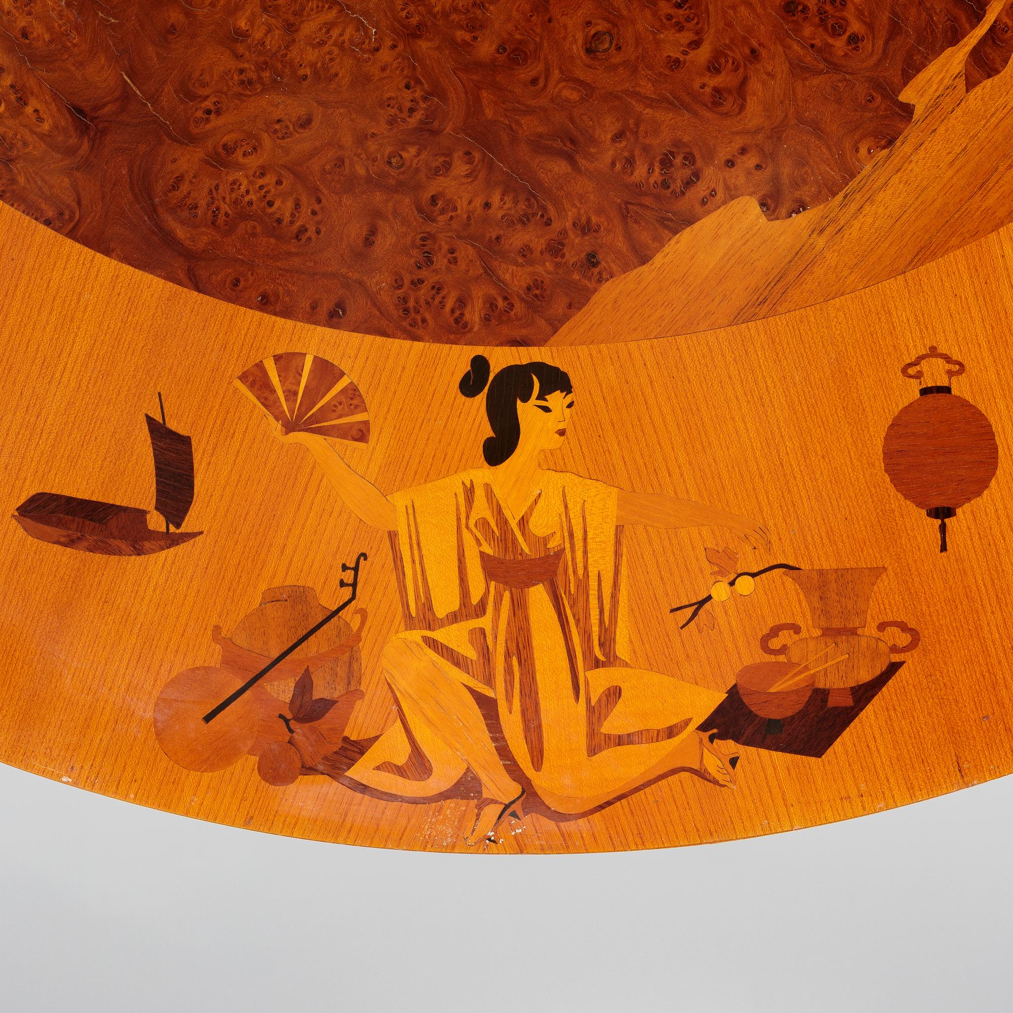 A coffee table, probably Birger Ekman, Mjölby Intarsia, 1938.