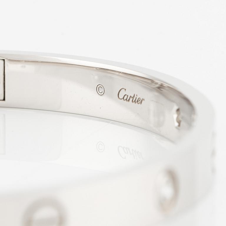 Cartier, armring "Love", 18K vitguld med briljantslipade diamanter.