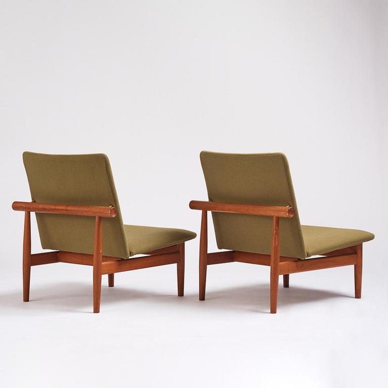 Finn Juhl, a par of 'Japan' (FD-137) easy chairs, France & Son, Denmark 1960s.