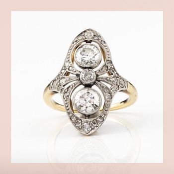 1214. RING, a Edwardian old-cut diamond ring. Circa 1910. Total carat weight circa 1.15 cts.