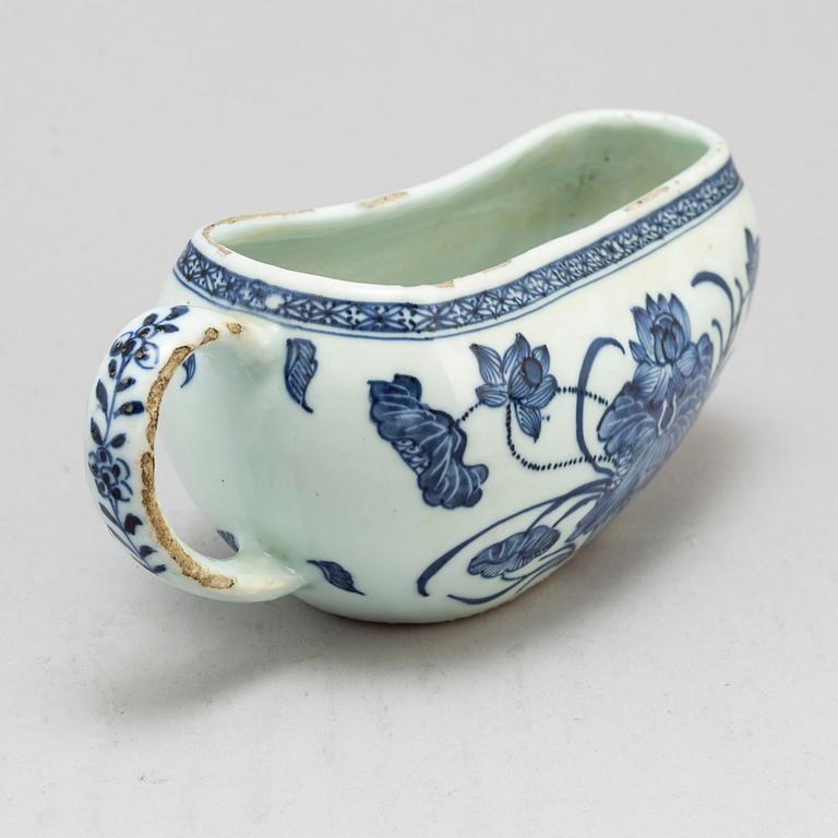 A blue and white bourdalou, Qing dynasty, Qianlong (1736-95).