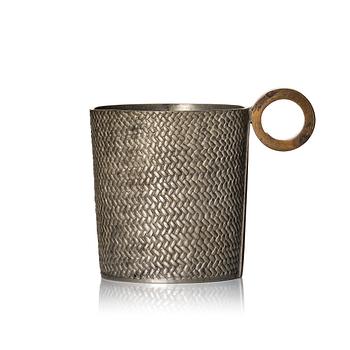 157. Björn Trägårdh, a pewter and brass mug, model "A 2272", Firma Svenskt Tenn, Stockholm 1936.