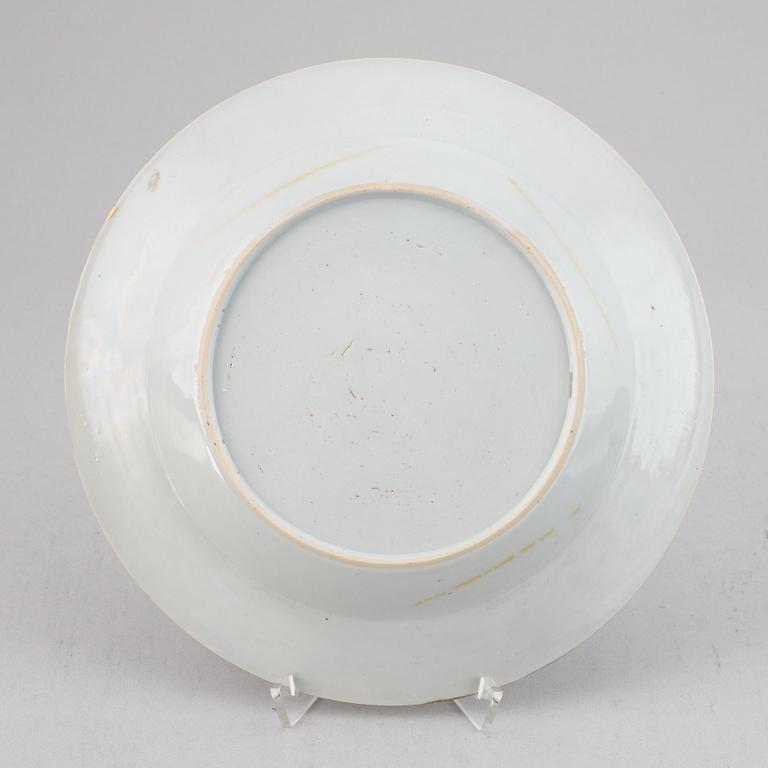 Eight famille rose export porcelain plates, Qing dynasty, Qianlong (1736-95).