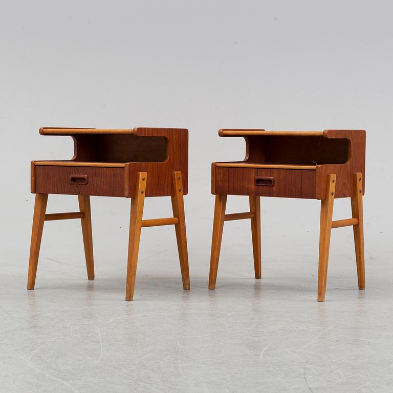 Sängbord, teak, ett par, 1900-talets andra hälft.