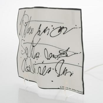 Inkeri Leivo, vägglampa, "Love letter", signerad IL 25/-90/MM Arabia Finland.