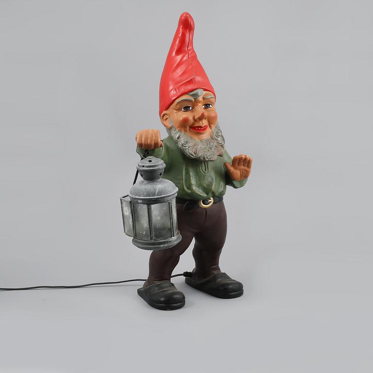 TOMTE med LYKTA, lergods, Heissner, Västtyskland, 1900-talets andra hälft.