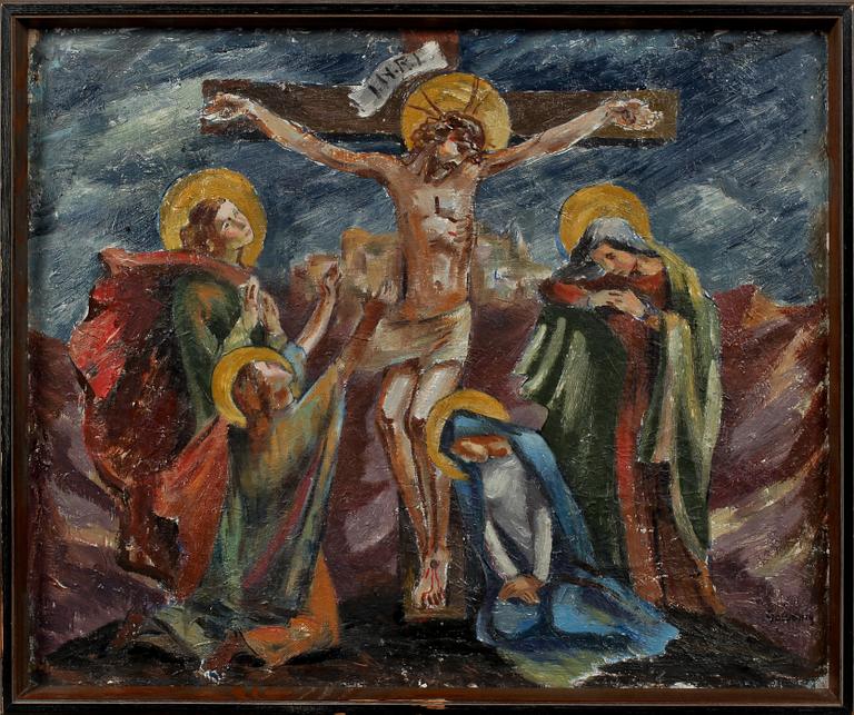 RUDOLF GOWENIUS, olja, signerad och à tergo daterad 1896.