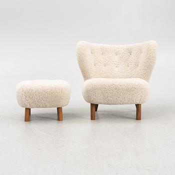 Viggo Boesen, fåtölj med fotpall, "Little Petra", &Tradition, Danmark.