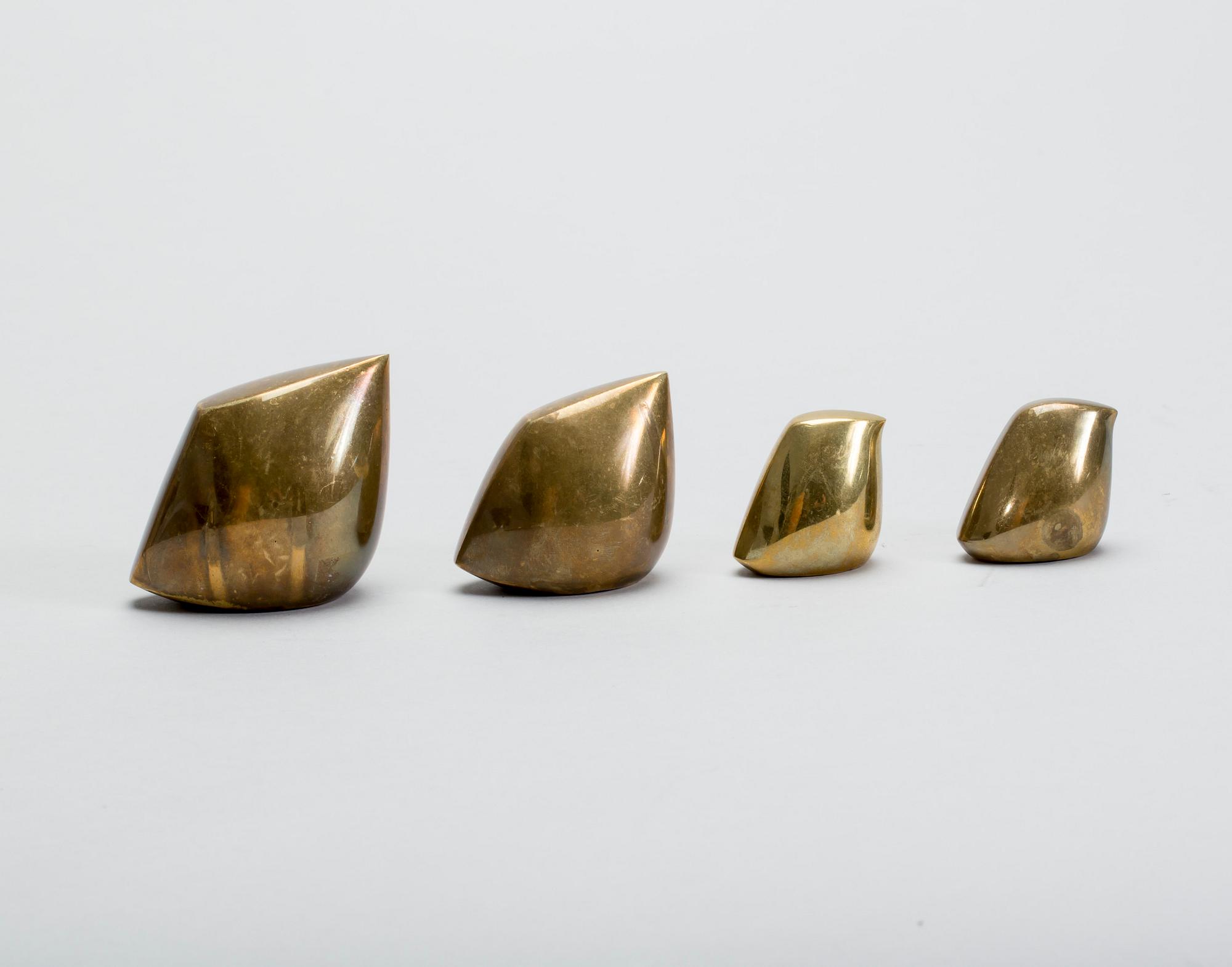 FIGURINER, 4 st, märkta C Derr, mässing, 1970-tal.