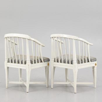 A pair of armchairs, Sweden, ealry 19th century.