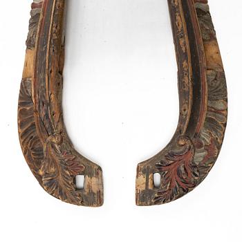 Locomotives, a pair. Folk art, Jämtland, 17th-/18th century.