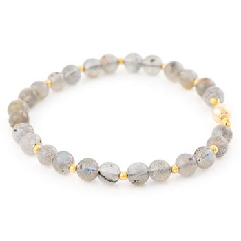Bracelet, with labradorite beads, clasp in 18K gold.