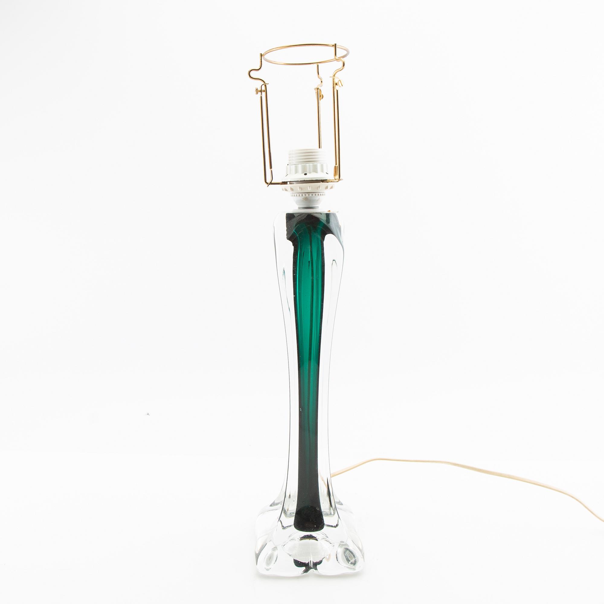 Table lamp Flygsfors mid-20th century glass.