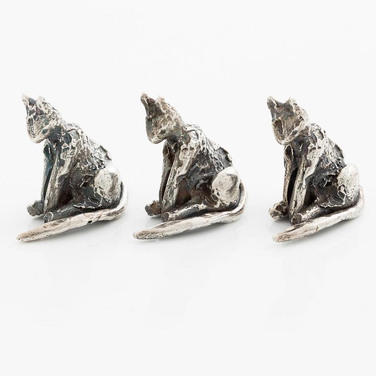 PA Lundahl-Terrs, figurines/pendants, eleven pieces, silver, in the form of animals.