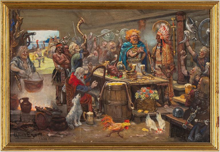 Allan Egnell, mixed media signed and dated 1955.