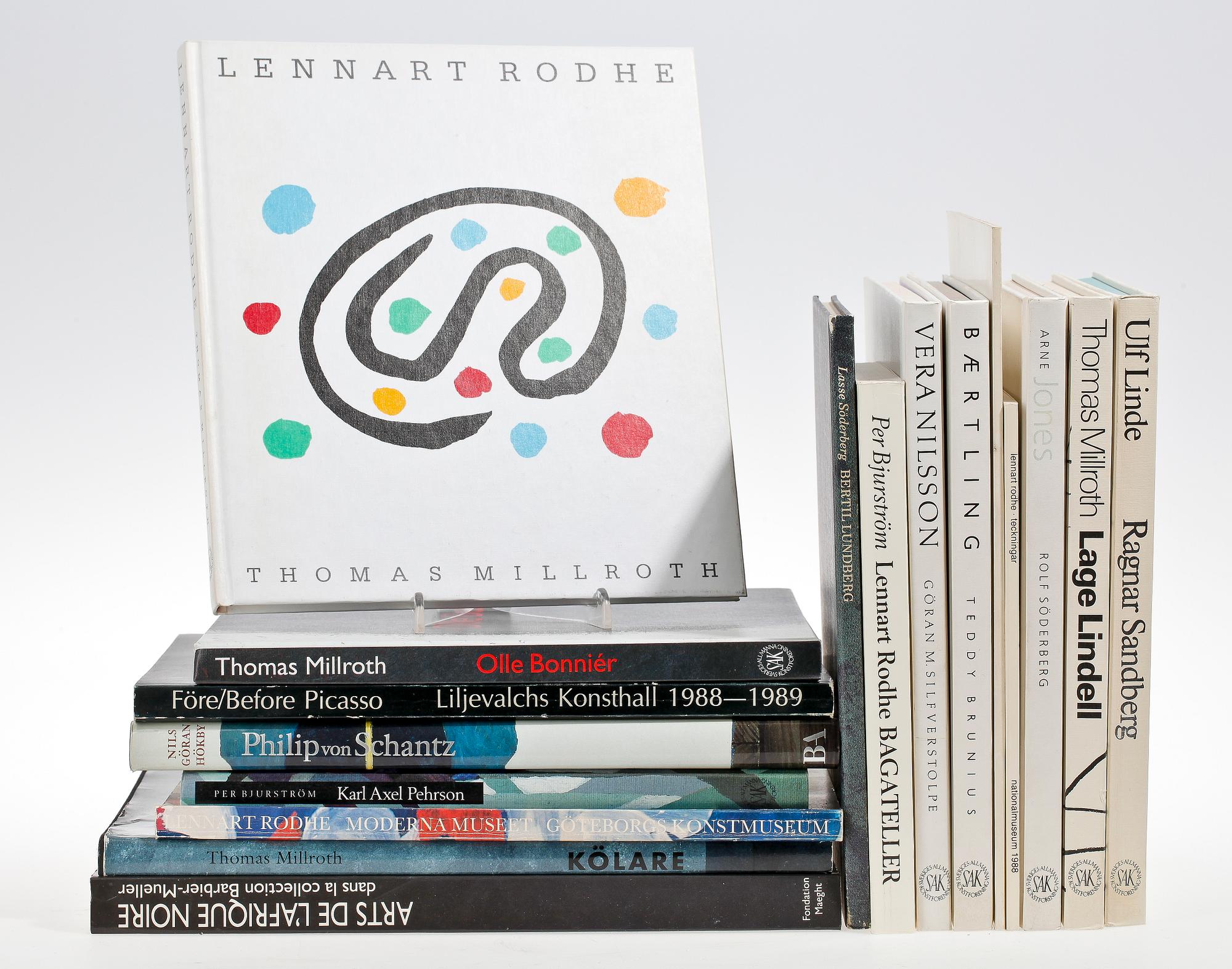 PARTI KONSTBÖCKER OCH BROSHYRER, 17 stycken.