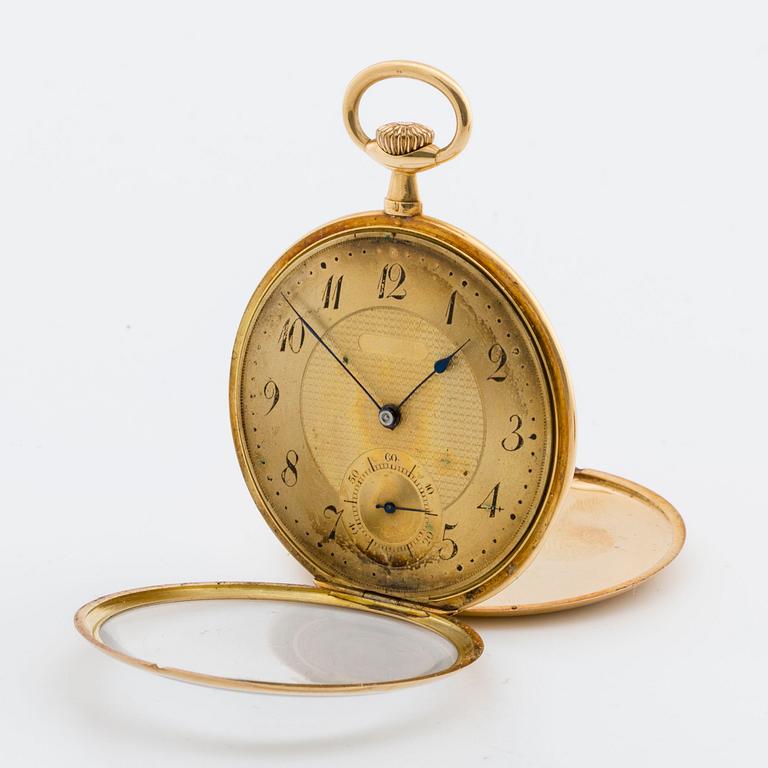 POCKET WATCH, Chronometer Maxima, 1ère qualité, 18K gold, 47 mm, case engraved.