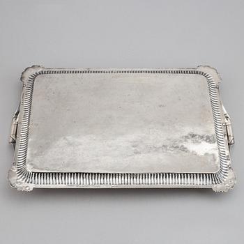 A Russian 19th century silver tray, mark of Gustav Lindroos, Moscow 1826.