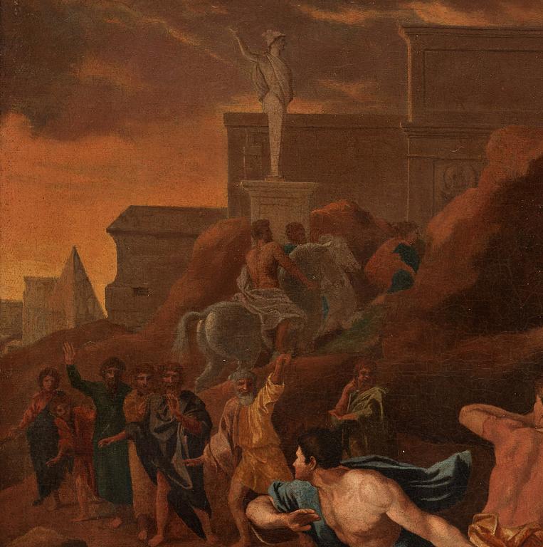 NICOLAS POUSSIN, follower of. Unsigned. Canvas 74 x 98 cm.