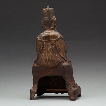 A seated bronze daoist dignitary, Ming dynasty (1368-1644).