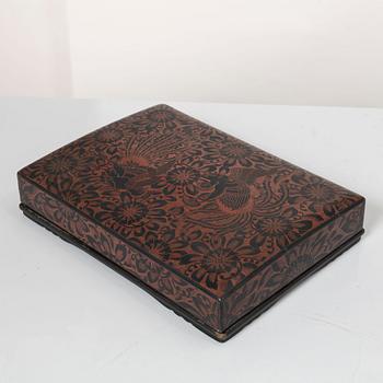 Schatull, två stycken, lack. Omkring 1900.