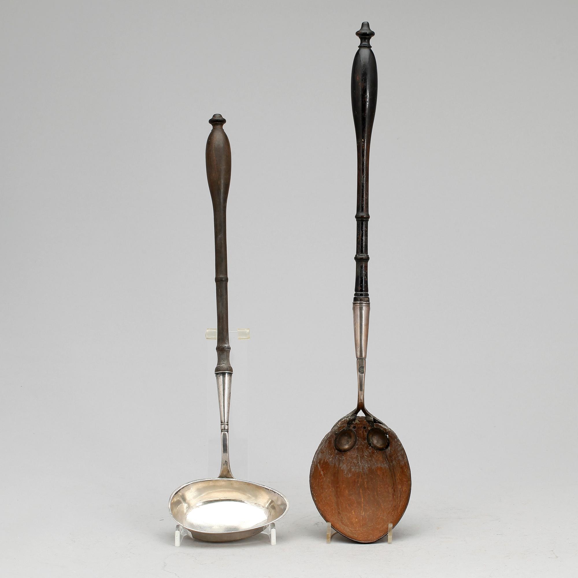 SOPPSLEVAR, 2 st. Silver. Bl a Henrik Christoffer Klint dy, Stokholm 1809.