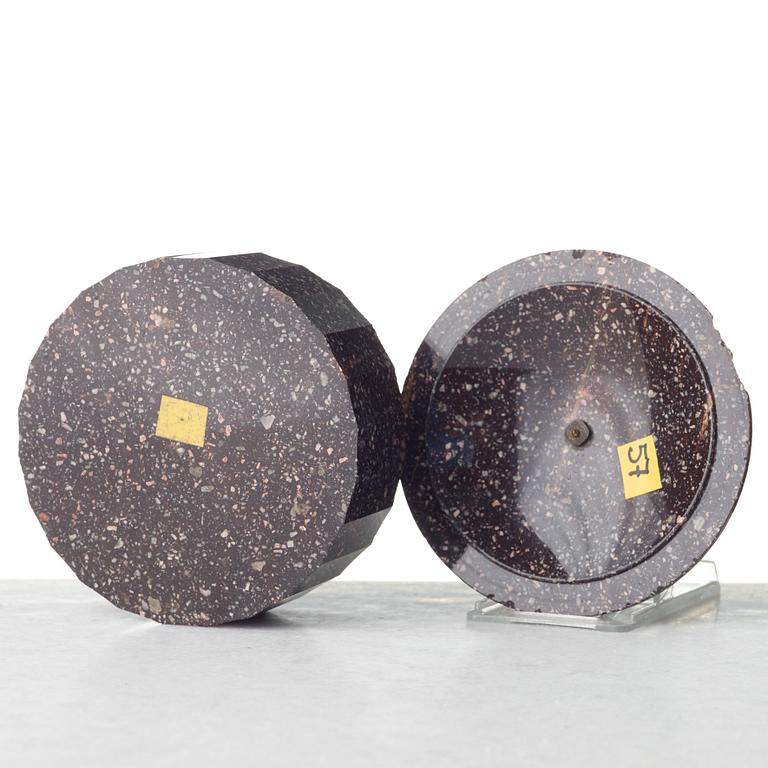 A Swedish Empire 19th century porphyry butter box.
