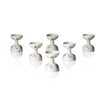 1117. A set of six famille rose egg cups, Qing dynasty, 18th century.