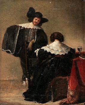 358. Pieter-Jacobs Codde Hans krets, Interiör med elegant par.