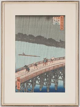 ANDO UTAGAWA HIROSHIGE, efter, träsnitt 6 st. Senare tryck. Japan. 1900-tal.
