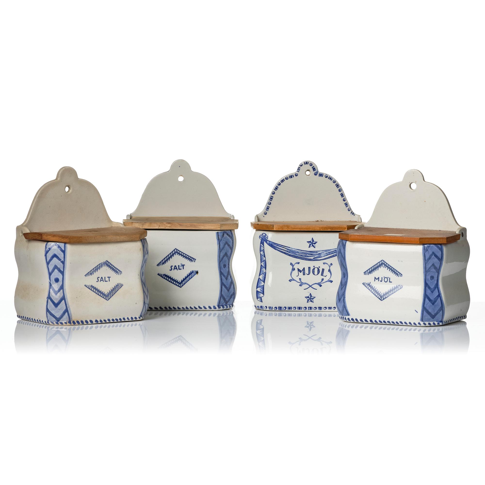 Wilhelm Kåge, 30 ceramic spice jars, Gustavsberg, Sweden, 1917 an onwards.