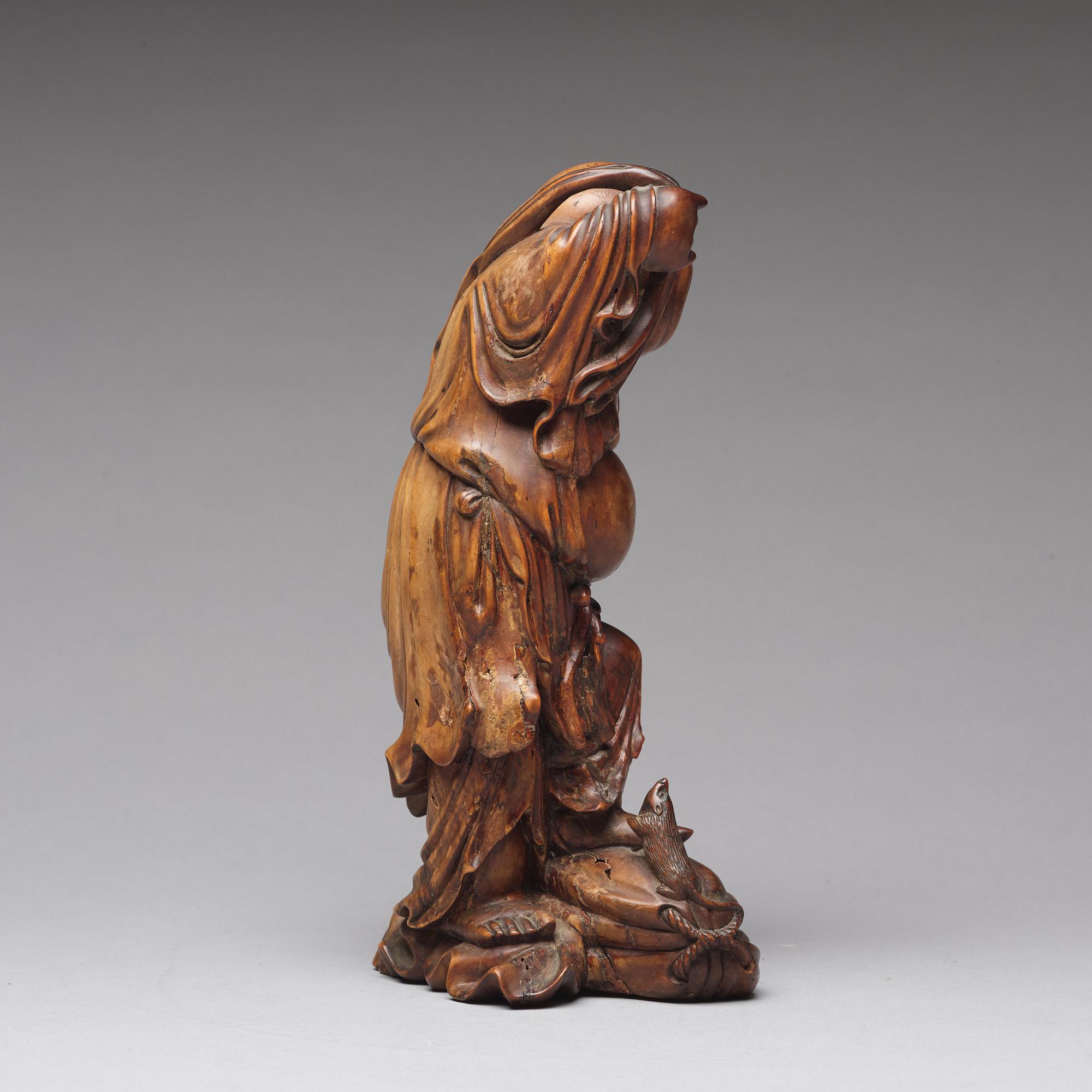 SKULPTUR, buxbom. Qingdynastin, omkring 1900.