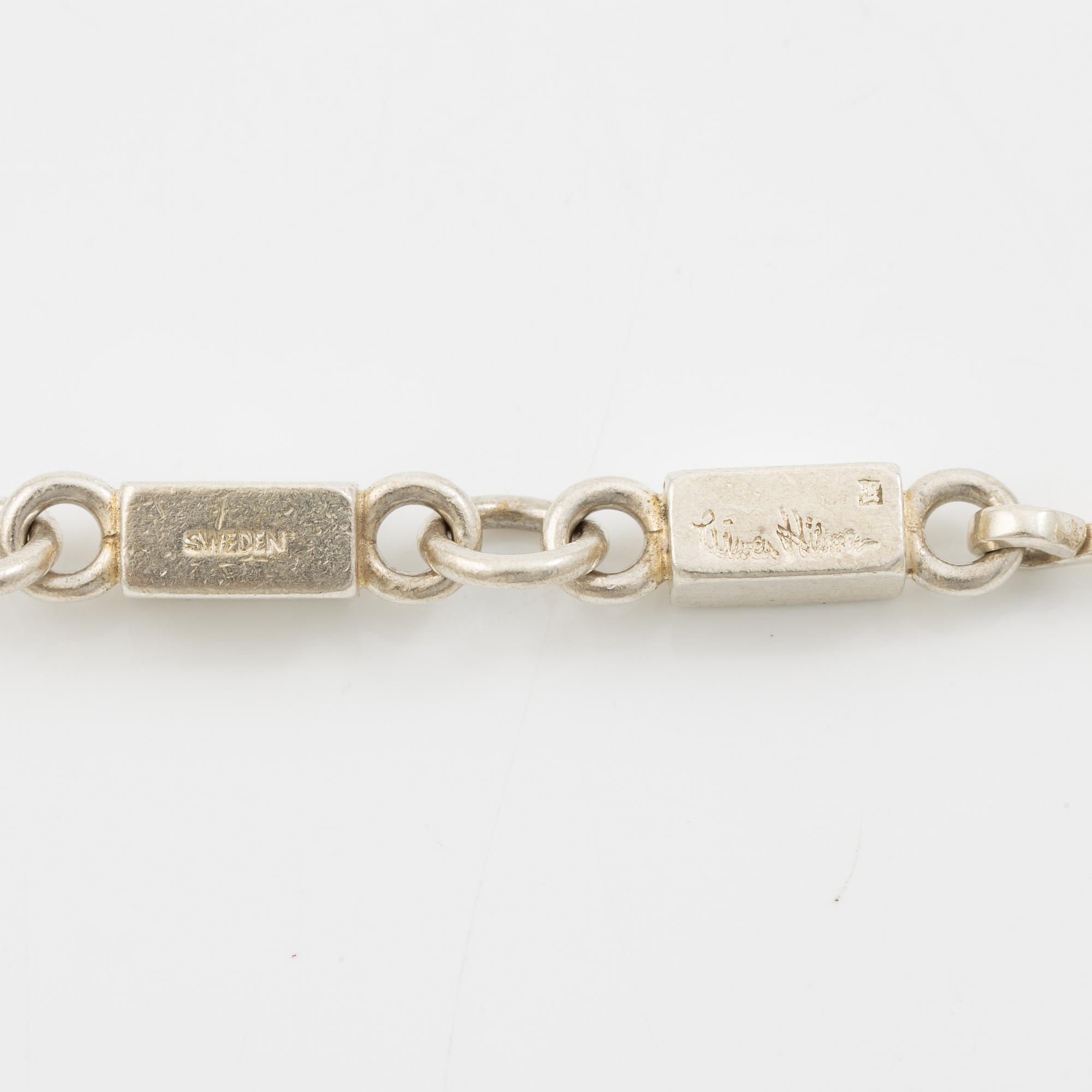 Wiwen Nilsson, necklace, ring and stick chain, sterling silver.