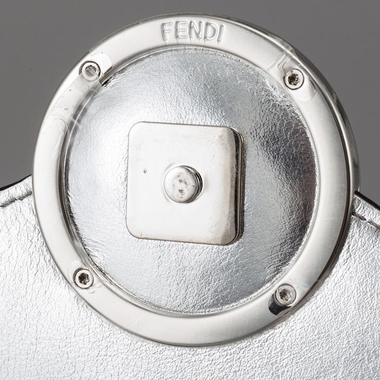 FENDI, a silver leather 'Wallet on Chain' bag.