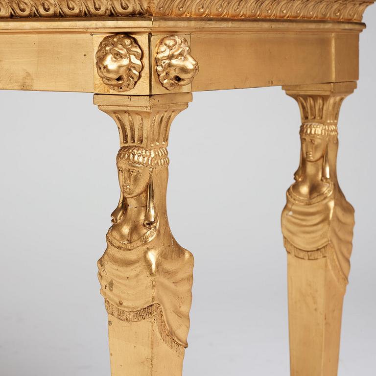 A late Gustavian console table, early 19th century.