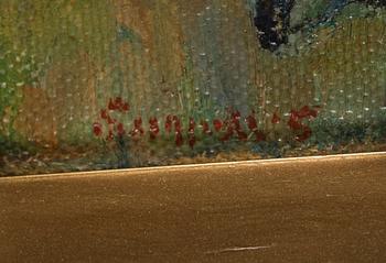 SVEN WALBERG, olja på pannå, signerad S Walberg.