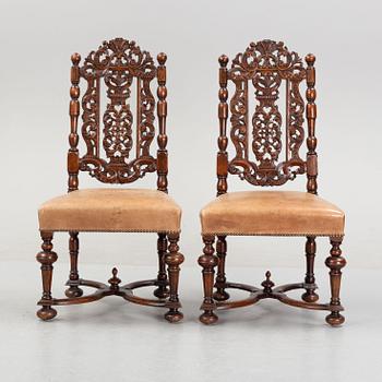 A set of five renaissance chaird from around the year 1900.
