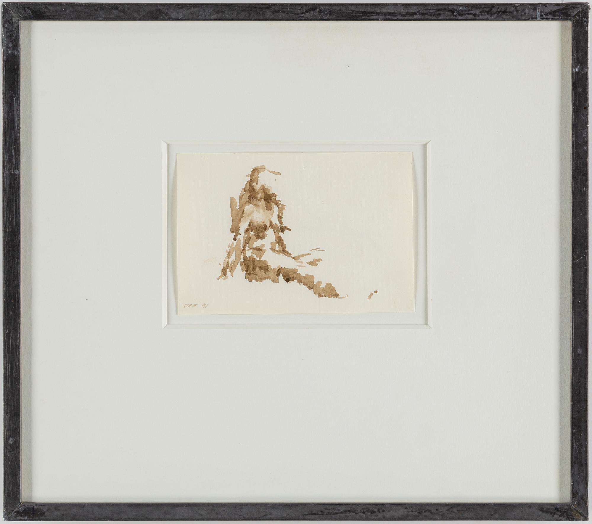 JOHN-E FRANZÉN, ink wash on paper, signed and dated 1991.