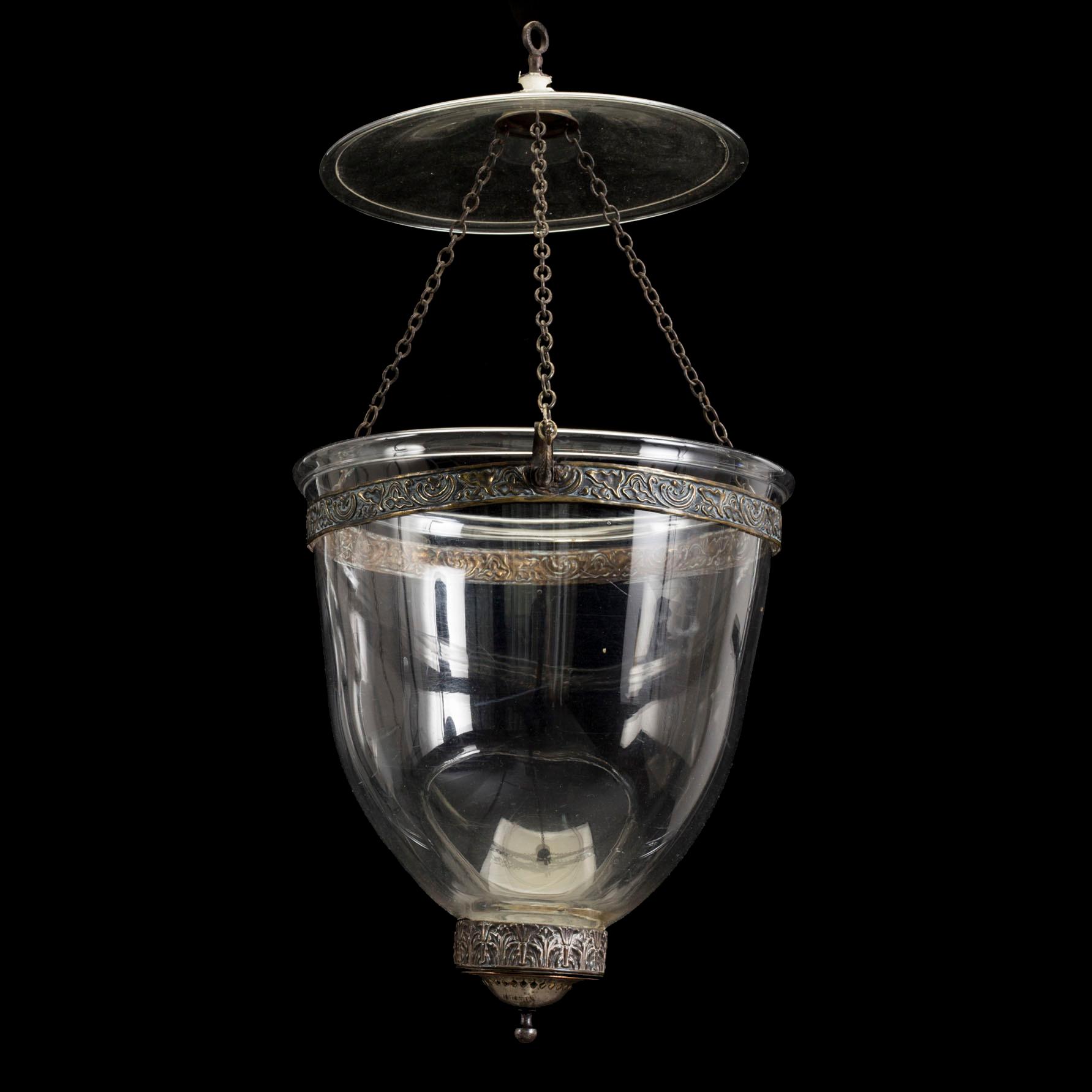 A 20th century glass ceiling light.