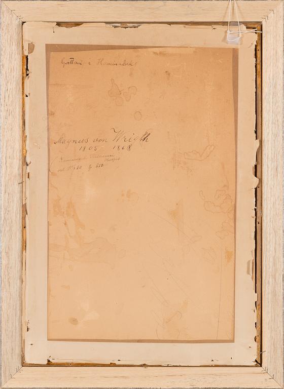 Magnus von Wright, blyertsteckning, signerad och daterad 29 febr 1852.