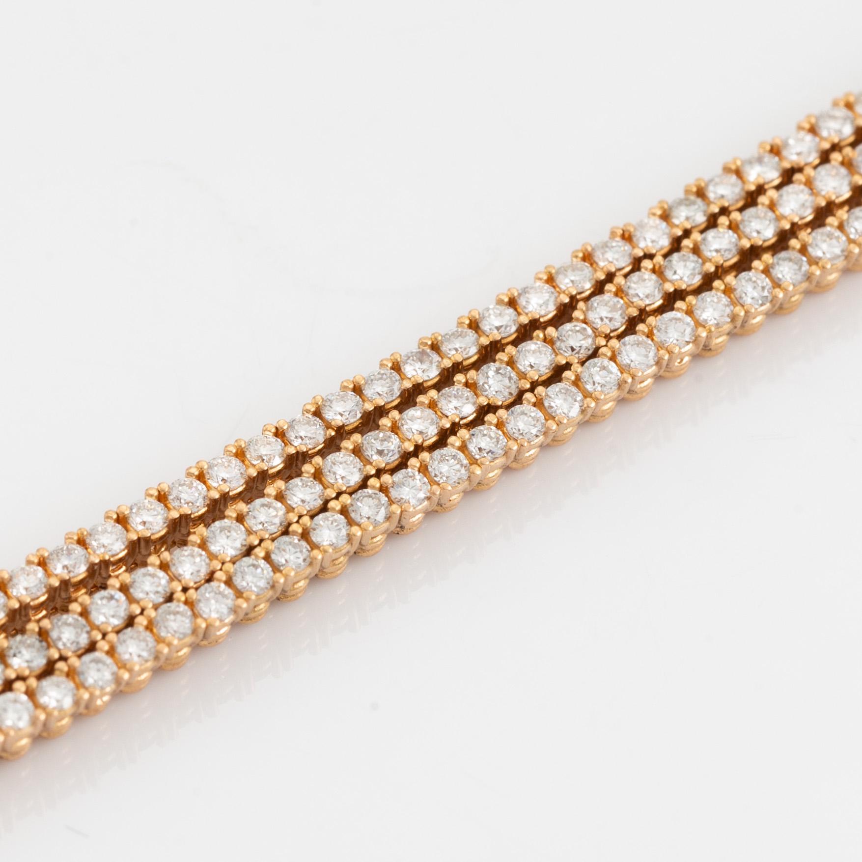 Brilliant cut diamond bracelet.