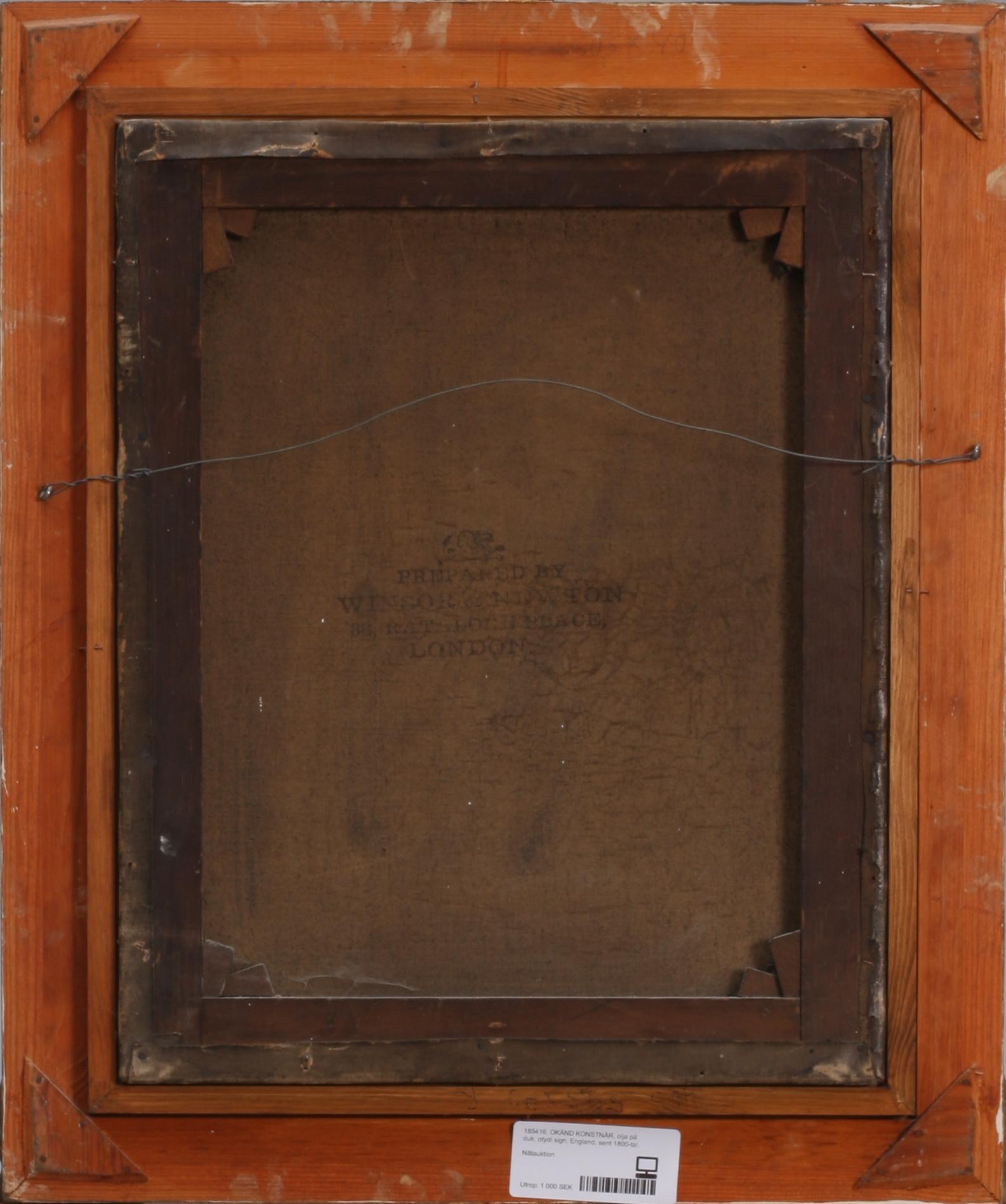 OKÄND KONSTNÄR, olja på duk, otydl sign, England, sent 1800-tal.