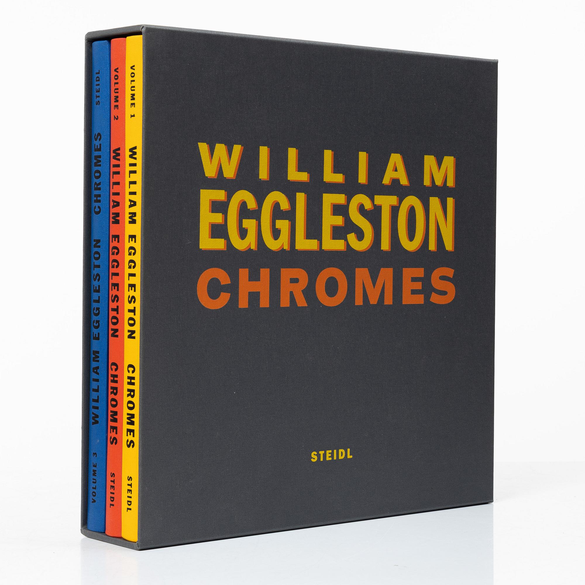 William Eggleston, Box med tre böcker "William Eggleston Chromes vol. 1-3" utgiven av Steidl. En bok signerad.