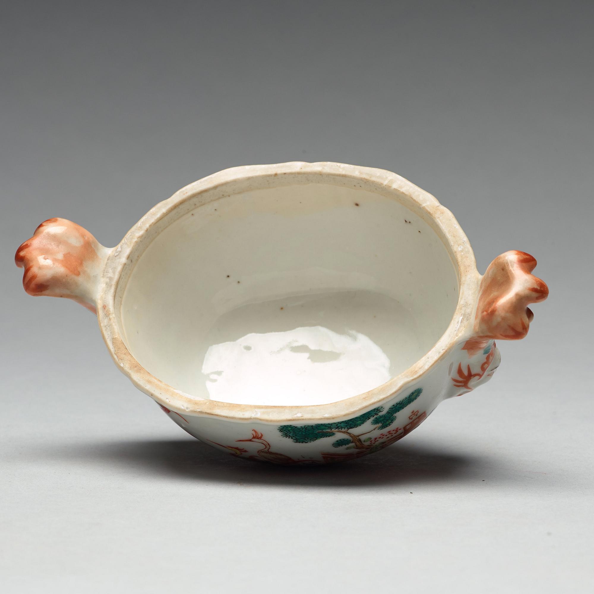 A famille rose 'du paquier' butter tureen with cover, Qing dynasty, Qianlong (1736-95).