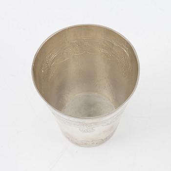 Bägare, silver, F Wissing, Odense, Danmark 1745-70.