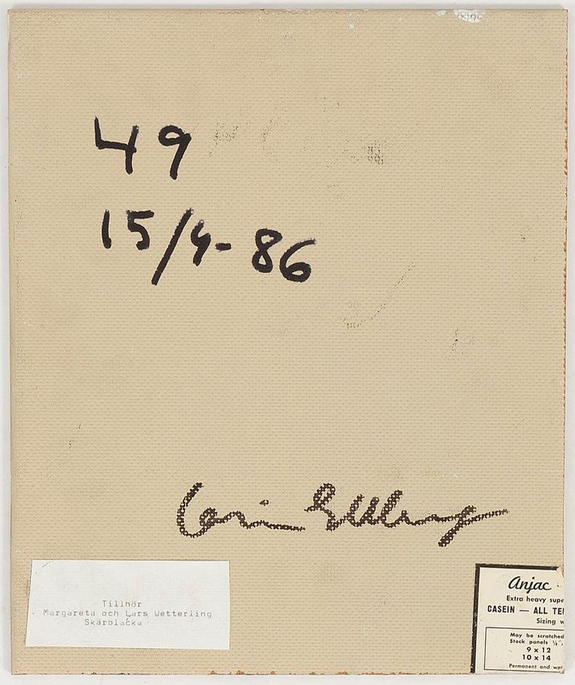 Carin Ellberg, signed and dated 15/4-86.