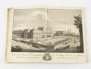 The rare Makhaev wall map of St. Petersburg, with other views and maps, 1753, 1741 and 1739.