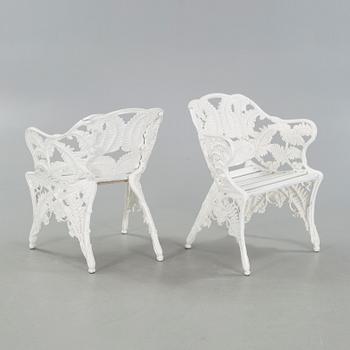 A pair of garden chairs from Melins in Anderstorp, second half of the 20th century.