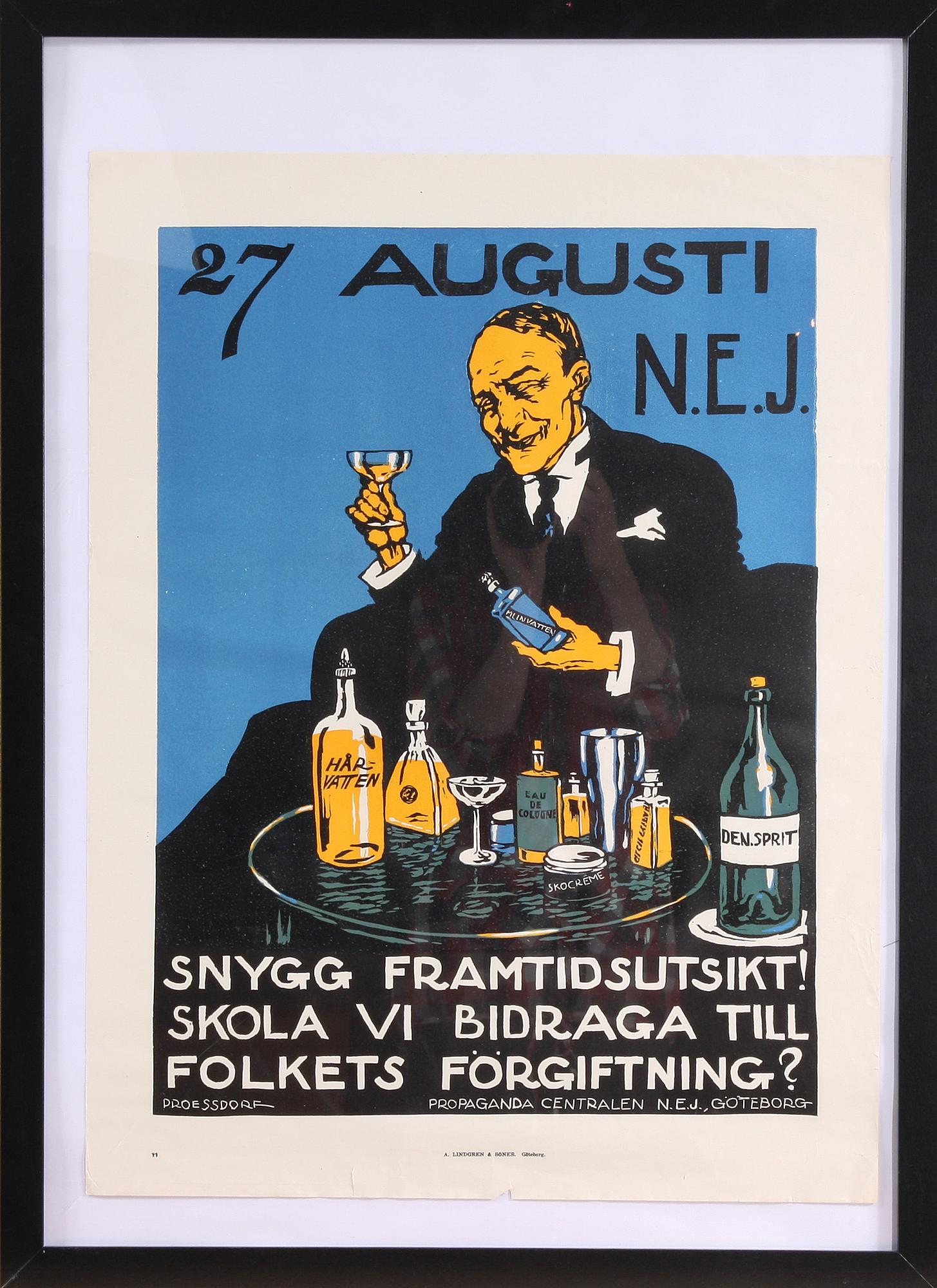 ALFRED PROESSDORF, förbudsaffisch, 1920-tal.